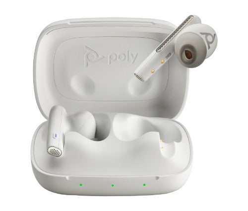 HP Poly Poly Voyager Free 60 UC M White Sand Earbuds +BT700 USB-A Adapter +Basic Charge Case