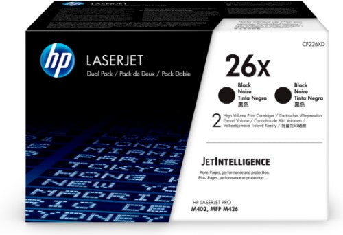 CF226XD (26X) Toner black, 9K pages, Pack qty 2