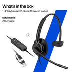 HP Poly Mission 415 Monaural USB Wired Headset Classic (Bulk)