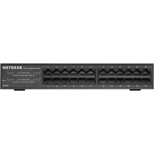 NETGEAR GS324 Unmanaged Gigabit Ethernet (10/100/1000) 1U Black