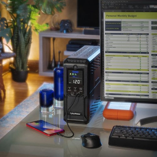 CyberPower LCD BRG1500AVRLCD2 uninterruptible power supply (UPS) Line-Interactive 1.5 kVA 900 W 12 AC outlet(s)