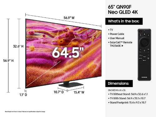 Samsung QN90F QN65QN90FAF 65" 4K Ultra HD Smart TV Wi-Fi Black