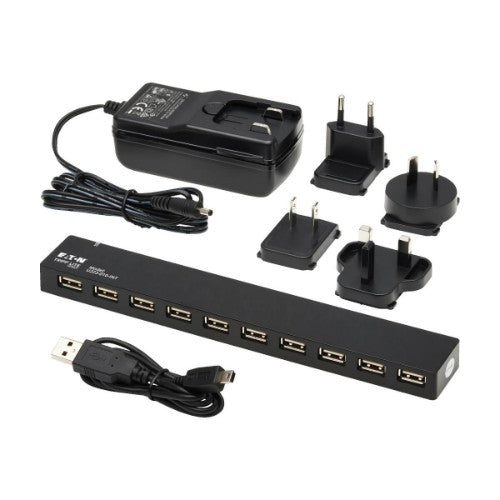 Tripp Lite U223-010-INT interface hub USB 2.0 Mini-B 480 Mbit/s Black