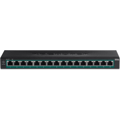 Trendnet TPE-TG160H network switch Unmanaged Gigabit Ethernet (10/100/1000) Power over Ethernet (PoE) 1U Black