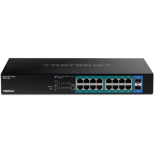 Trendnet TPE-TG182 network switch Gigabit Ethernet (10/100/1000) Power over Ethernet (PoE) 1U Black