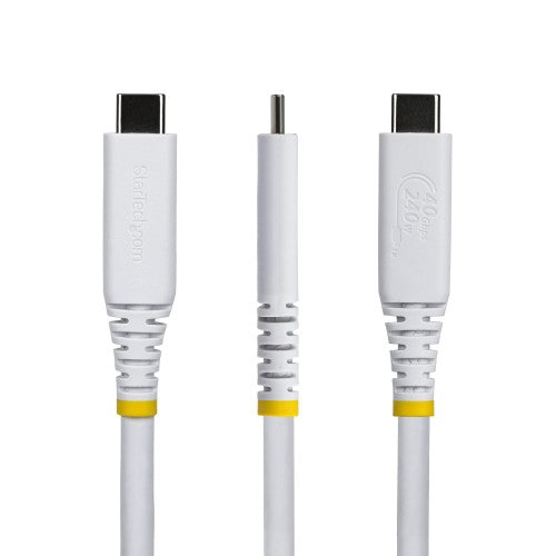 StarTech.com CC50CM40GUSB4TPW USB cable USB4 Gen 3x2 19.7" (0.5 m) USB C 40 Gbit/s 240 W White