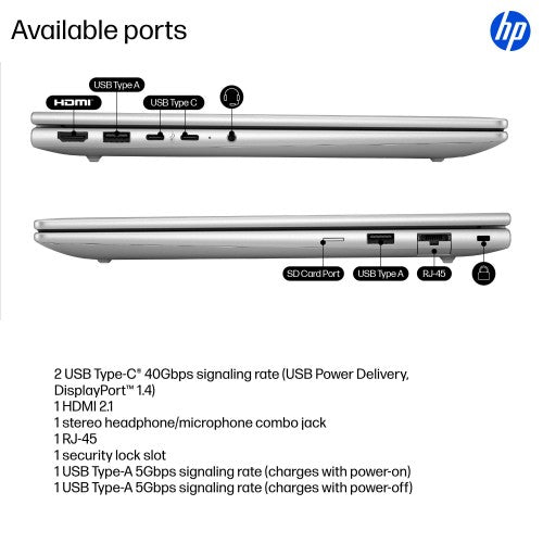 HP EliteBook 6 G1q Next Gen AI PC Wolf Pro Security Edition Copilot+ PC Snapdragon X1P-42-100 Laptop 14" WUXGA 32 GB LPDDR5x-SDRAM 1 TB SSD Wi-Fi 7 (802.11be) Windows 11 Pro Silver