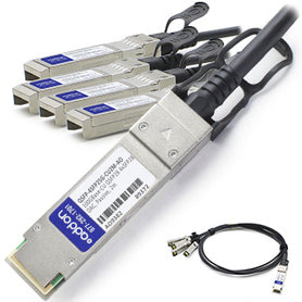 AddOn Networks 2m, QSFP28/4xQSFP28 InfiniBand/fibre optic cable 39.4" (1 m) Black, Silver