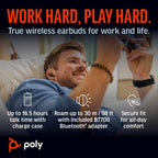 Poly Voyager Free 60+ UC Carbon Black Earbuds +BT700 USB-C Adapter +Touchscreen Charge Case