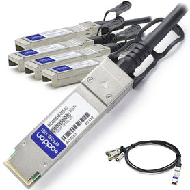 AddOn Networks MC2609130-002-AO InfiniBand/fibre optic cable 78.7" (2 m) QSFP+ 4x SFP+ Black