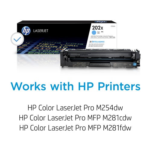 HP 202X High Yield Cyan Original LaserJet Toner Cartridge