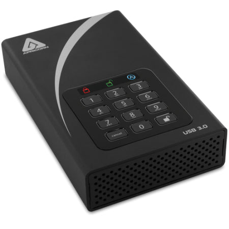 Apricorn Aegis Padlock DT 10TB external hard drive 3.5" USB Type-B 3.2 Gen 1 (3.1 Gen 1) Black