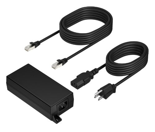 HP Poly PoE++ 65W 2.5G Adapter with 3.66m CAT6A Cable and Power Cord Black