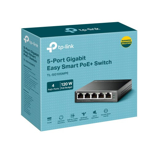TP-Link TL-SG105MPE network switch L2 Gigabit Ethernet (10/100/1000) Power over Ethernet (PoE) Black