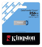 Kingston Technology DataTraveler Kyson USB flash drive 256 GB USB Type-A 3.2 Gen 1 (3.1 Gen 1) Stainless steel