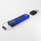 iStorage datAshur PRO+C USB flash drive 512 GB USB Type-C 3.2 Gen 1 (3.1 Gen 1) Blue