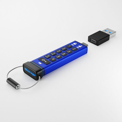 iStorage datAshur PRO+C USB flash drive 512 GB USB Type-C 3.2 Gen 1 (3.1 Gen 1) Blue