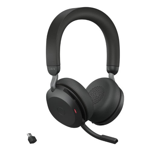 Jabra Evolve2 75 Headset Wireless Head-band Office/Call center USB Type-C Bluetooth Charging stand Black
