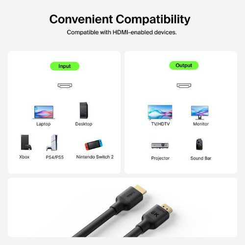 Belkin Connect HDMI cable 78.7" (2 m) HDMI Type A (Standard) Black