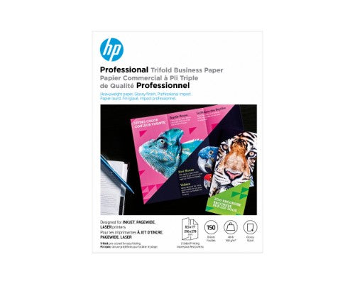 HP Professional Tri-Fold Business Paper Glossy 48 lb 8.5 x 11 in. (216 x 279 mm) 150 sheets