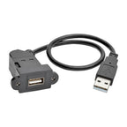 Tripp Lite U024-001-KPA-BK USB cable USB 2.0 11.8" (0.3 m) DisplayPort USB A Black