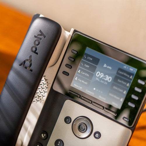 HP Poly Edge E350 IP Phone and PoE-enabled with Power Supply