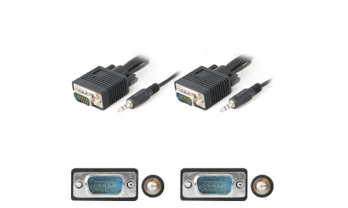 AddOn Networks 15ft VGA + 3.5mm 181.1" (4.6 m) VGA (D-Sub) + 3.5mm Black