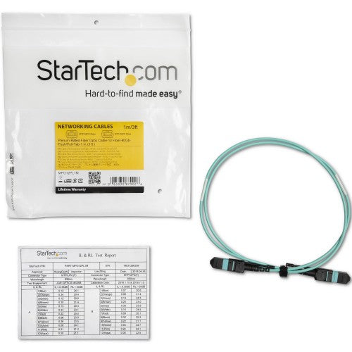 StarTech.com MPO12PL1M InfiniBand/fibre optic cable 39.4" (1 m) MPO/MTP Aqua color