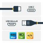 StarTech.com USB2CUB50CM USB cable USB 2.0 19.7" (0.5 m) USB C Micro-USB B 0.48 Gbit/s Black