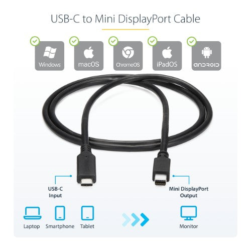 StarTech.com CDP2MDPMM1MB video cable adapter 39.4" (1 m) USB Type-C Mini DisplayPort Black