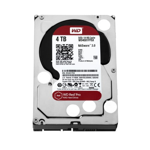 Western Digital Red Pro internal hard drive 4 TB 7200 RPM 64 MB 3.5" Serial ATA III