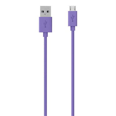 Belkin 1.2m, Micro-USB2.0-B/USB2.0-A USB cable 47.2" (1.2 m) Micro-USB B USB A Purple